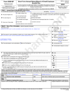 Form 5500 Sf Short Form Annual Return report Of Small Employee