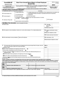 Form 5500 Sf Short Form Annual Return report Of Small Employee