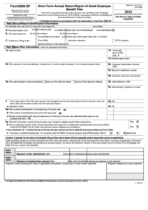 Form 5500 Sf Short Form Annual Return report Of Small Employee