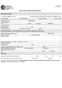 Form 6109 Download Fillable PDF Or Fill Online Special Care Facility