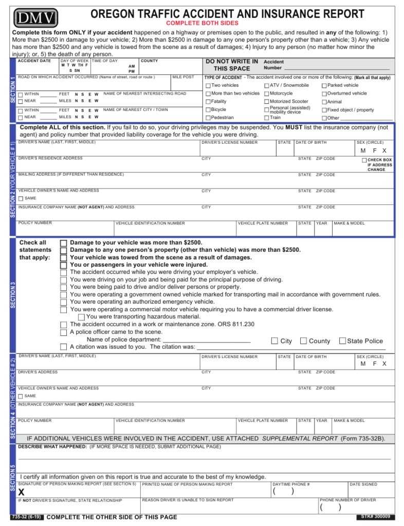 Form 735 32 Download Printable PDF Or Fill Online Oregon Traffic 