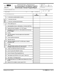 Form 8654 Tax Counseling For The Elderly Program Semi Annual Annual