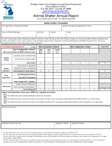 Form AI 034 Download Fillable PDF Or Fill Online Animal Shelter Annual