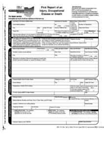 Form Bwc 1101 First Report Of An Injury Occupational Disease Or