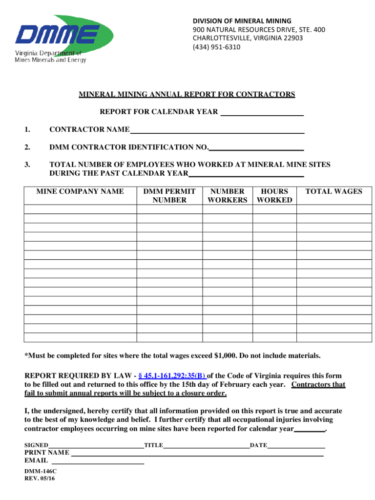 Form DMM 146C Download Printable PDF Or Fill Online Mineral Mining 