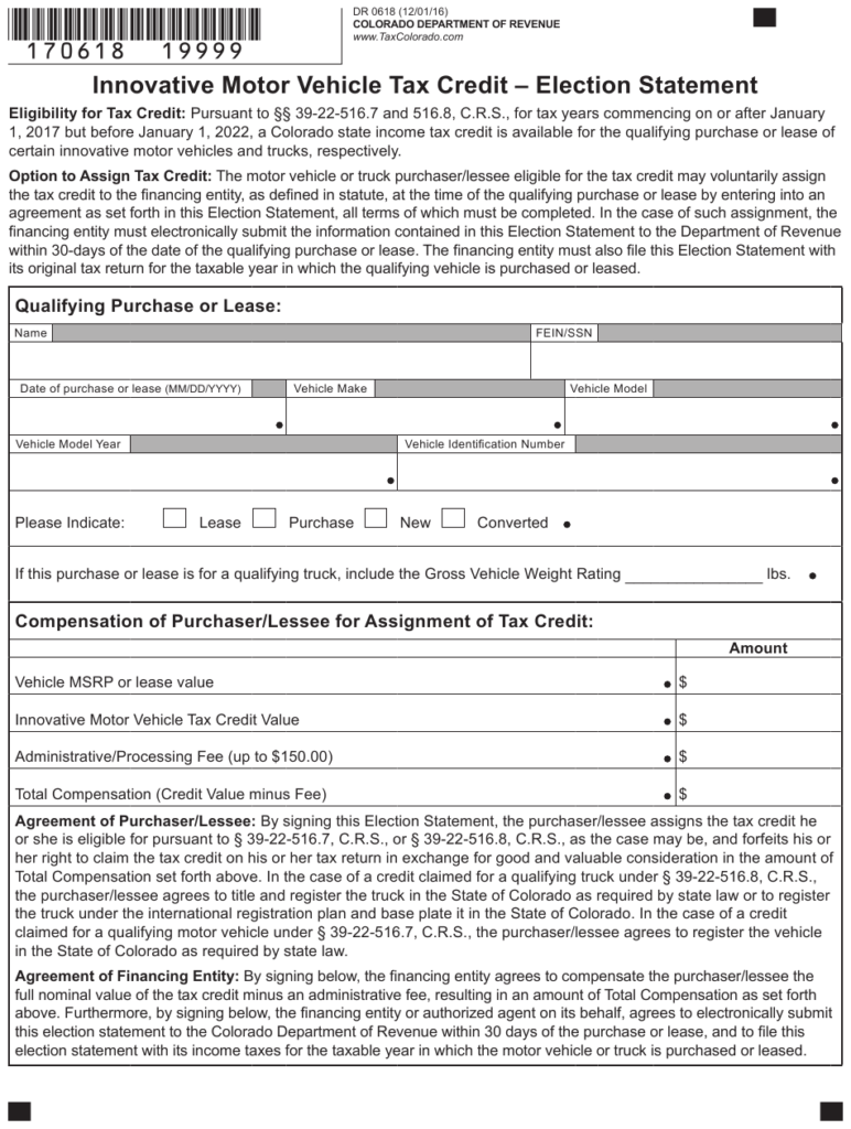 Form DR0618 Download Fillable PDF Or Fill Online Innovative Motor 