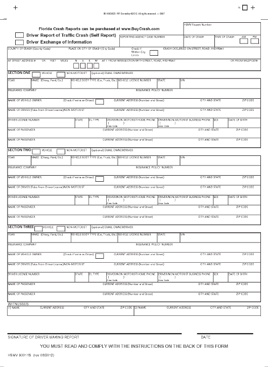 Form HSMV90011S Download Printable PDF Or Fill Online Accident Self 