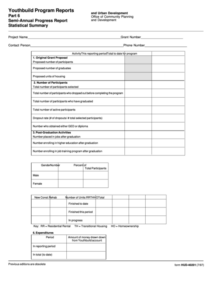 Form Hud 40201 Youthbuild Program Reports Part 6 Semi Annual