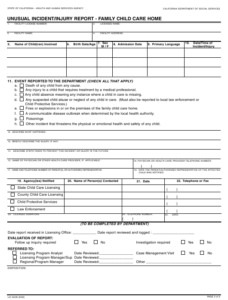 Form LIC 624B Download Fillable PDF Unusual Incident Injury Report ...