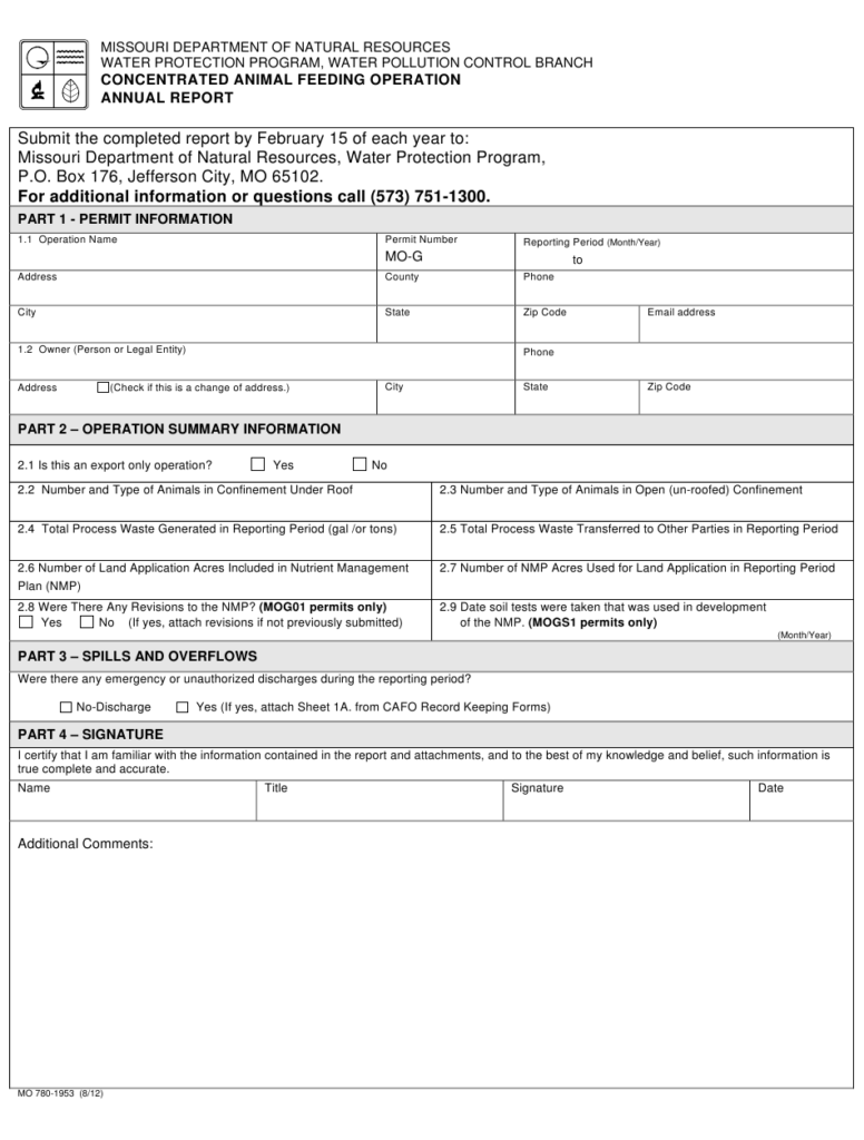 Form MO780 1953 Download Fillable PDF Or Fill Online Concentrated 