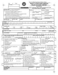 Form MV 104S Truck And Bus Supplemental Police Accident Report New