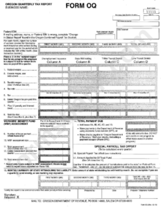 Form Oq Oregon Quarterly Tax Report Printable Pdf Download