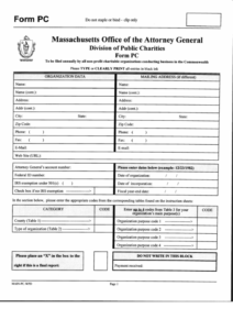 Form Pc Non Profit Charitable Organization Annual Report Printable