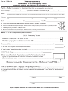 Form PTR 2A Download Fillable PDF Or Fill Online Homeowners