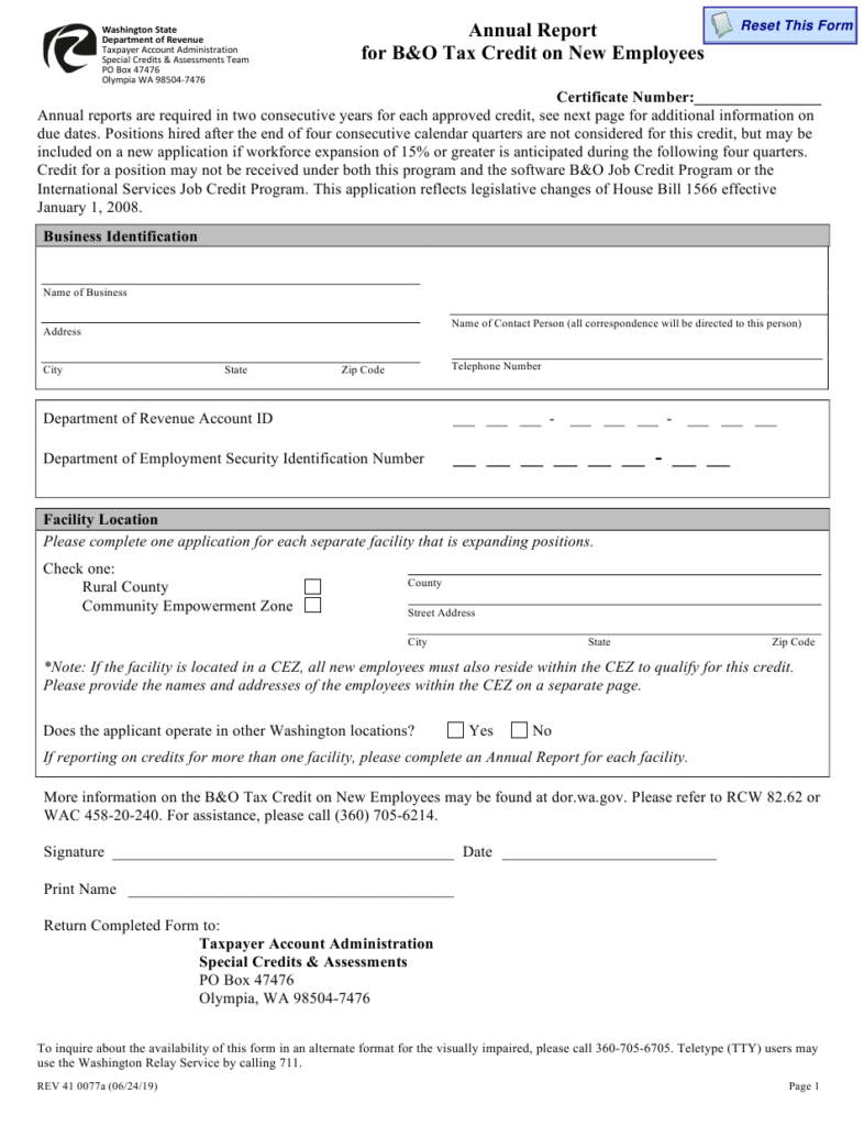 Form REV41 0077A Download Fillable PDF Or Fill Online Annual Report For 