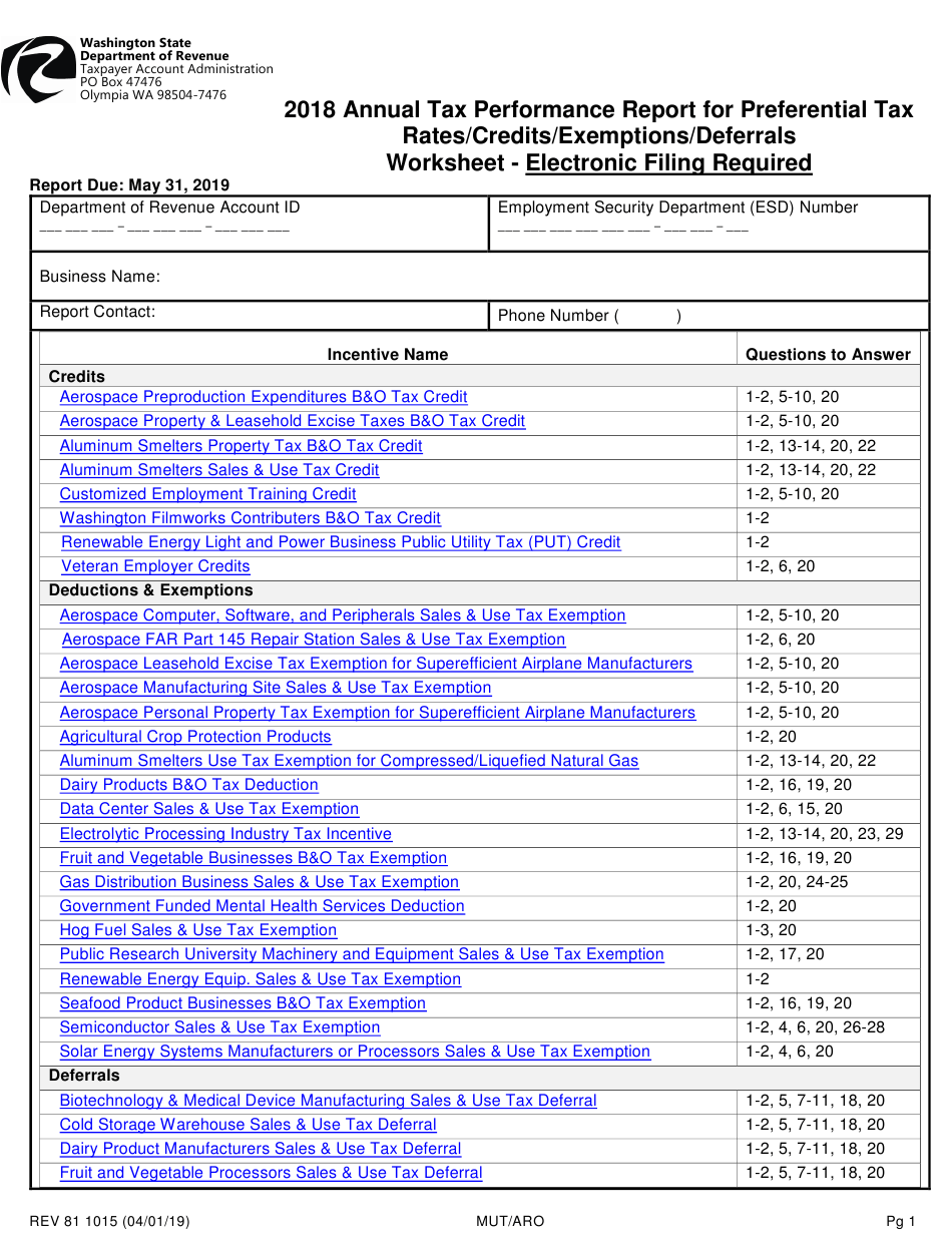 Form REV81 1015 Download Printable PDF Or Fill Online Annual Tax