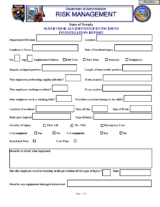 Form RM ACCINV Download Fillable PDF Or Fill Online Supervisor Accident