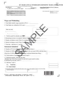 Form Ro967a 967 Idaho Annual Withholding Report 2009 Printable Pdf