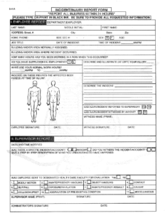 Form S 41A Download Fillable PDF Or Fill Online Incident Injury Report