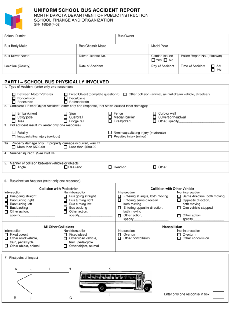 Form SFN16858 Download Fillable PDF Or Fill Online Uniform School Bus 