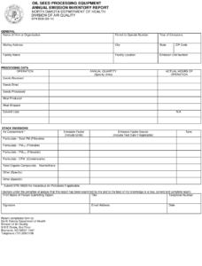 Form SFN8539 Download Fillable PDF Or Fill Online Oil Seed Processing