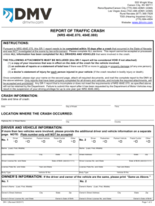 Form SR 1 Download Fillable PDF Or Fill Online Report Of Traffic Crash