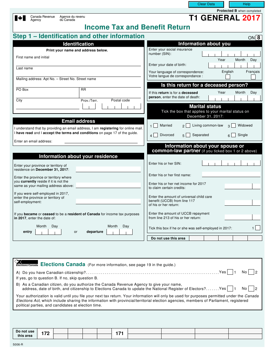 Form T1 GENERAL Download Fillable PDF Or Fill Online Income Tax And