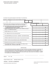 Form Vec Fc 20 Employer S Quarterly Tax Report Printable Pdf Download