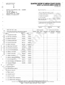 Form W 1 Quarterly Report On Earned Income Tax Printable Pdf Download