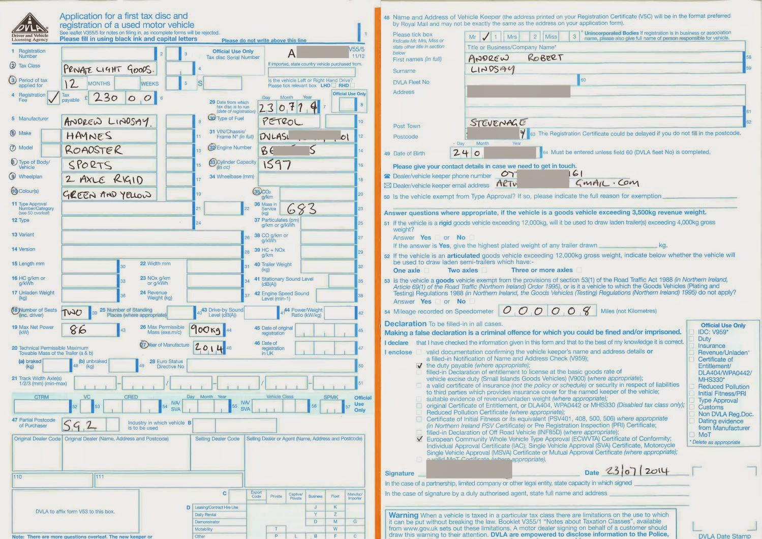 Forms For DVLA After IVA Haynes Forums