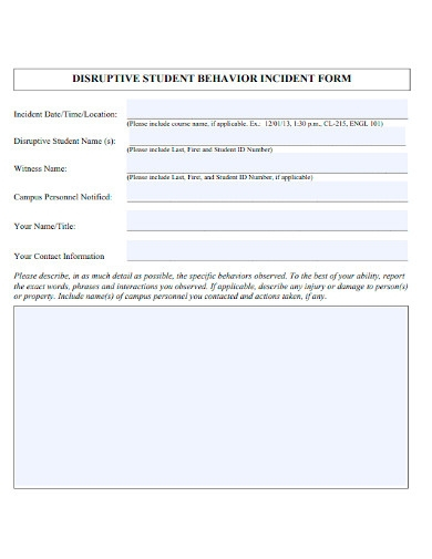 FREE 10 Student Incident Report Form Samples In PDF
