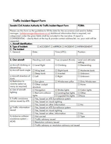 FREE 10 Traffic Incident Report Samples Accident Police Control 