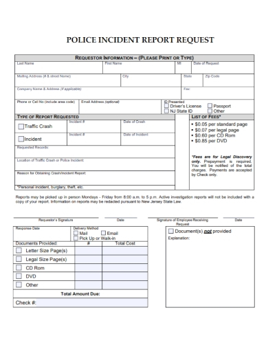 FREE 10 Traffic Incident Report Samples Accident Police Control 