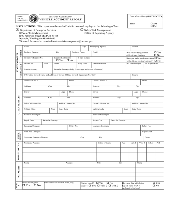 FREE 13 Accident Report Forms In PDF MS Word Excel