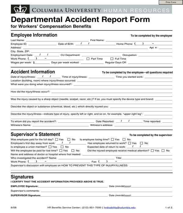 FREE 13 Accident Report Forms In PDF MS Word Excel
