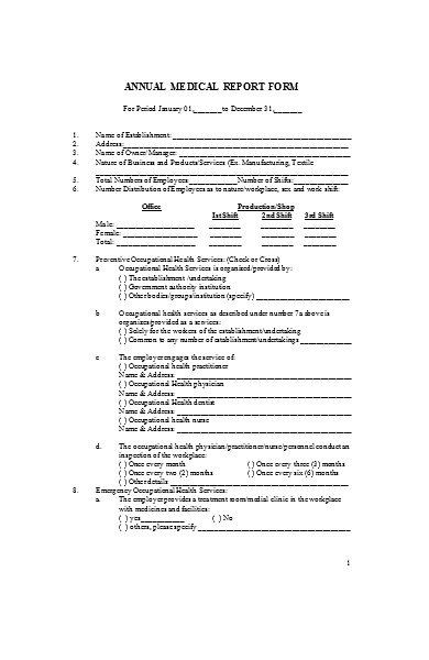 FREE 15 Medical Report Forms In PDF MS Word