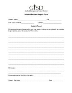 FREE 15 Student Incident Report Examples Templates Download Now