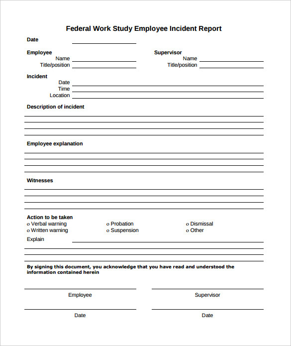FREE 16 Employee Incident Report Templates In PDF MS Word Pages