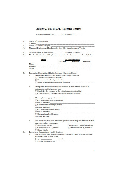 FREE 30 Medical Report Forms In PDF MS Word