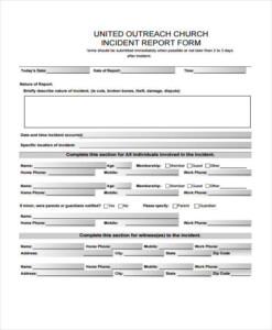 FREE 41 Sample Incident Report Forms In PDF Pages Excel MS Word