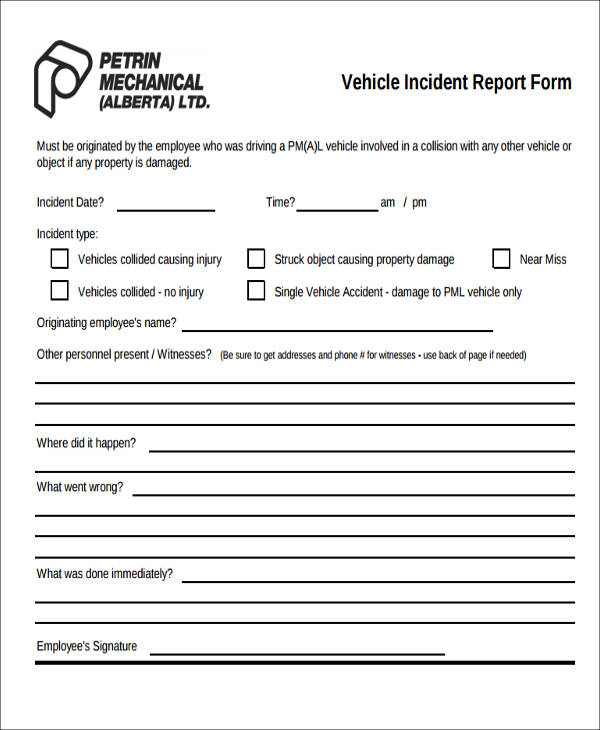 FREE 54 Incident Report Samples In PDF MS Word Google Docs