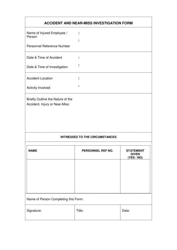 FREE 6 Accident Investigation Form Samples In PDF MS Word