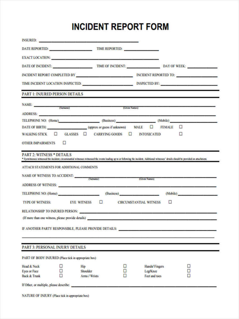 FREE 6 Public Liability Forms In MS Word PDF