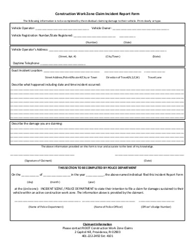 FREE 8 Construction Incident Report Examples Templates Examples