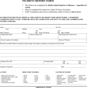 Free Incident Report Template Doc 39KB 2 Page s