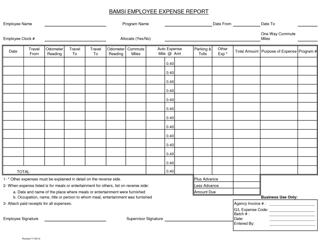 Free Printable Expense Report 31 Expense Report Templates PDF DOC 