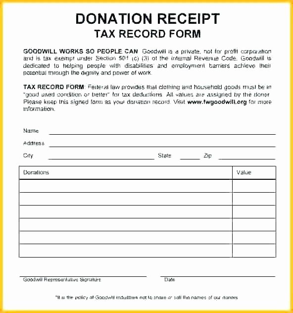 Goodwill Donation Worksheet