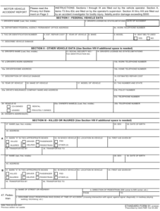 GSA Form SF 91 Download Fillable PDF Motor Vehicle Accident Report