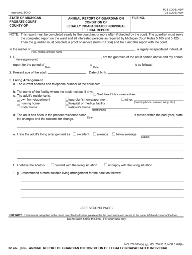 Guardian Report Annual Form Fill Out And Sign Printable Pdf Template 7521