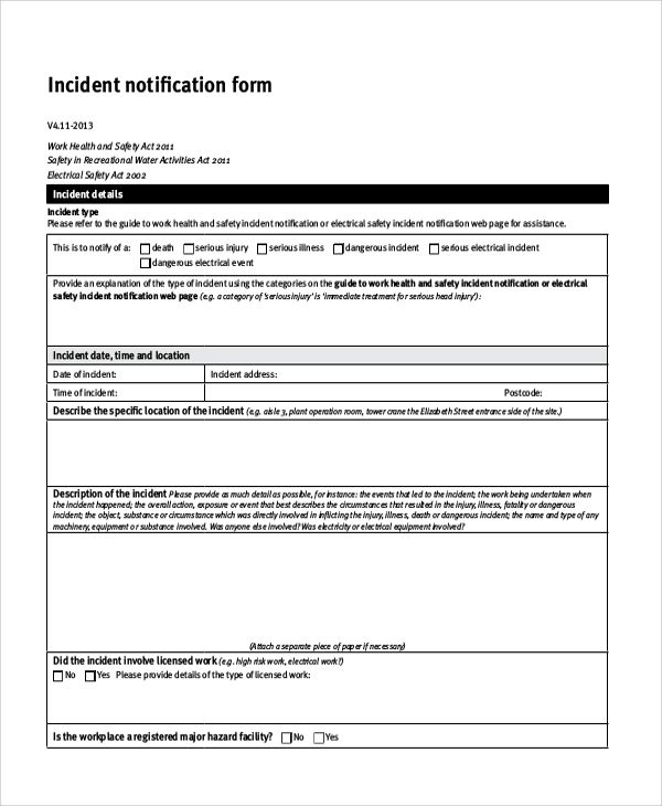 Health And Safety Incident Report Form Template 5